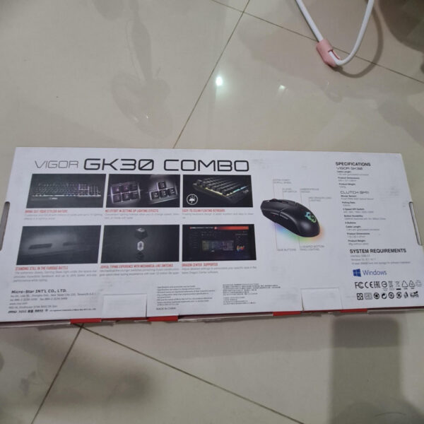 Keyboard Mouse MSI Vigor GK30 Clutch GM11 Mouse RGB Combo Black - Gambar 6